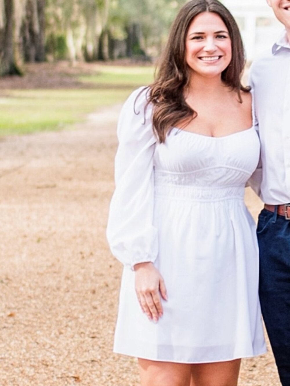 Gianni Bini White Long Sleeve Mini Dress